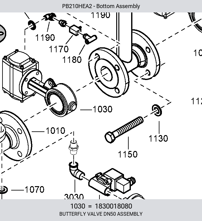 BUTTERFLY VALVE DN50 ASSEMBLY